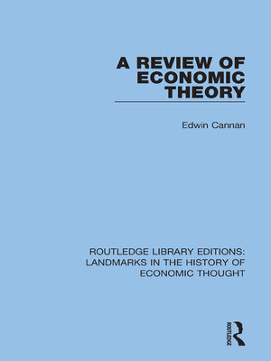 cover image of A Review of Economic Theory